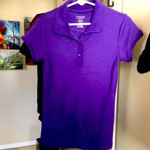 Size 7 and 6/7 girls polo shirts    Solid color ,  two shirts , sold together